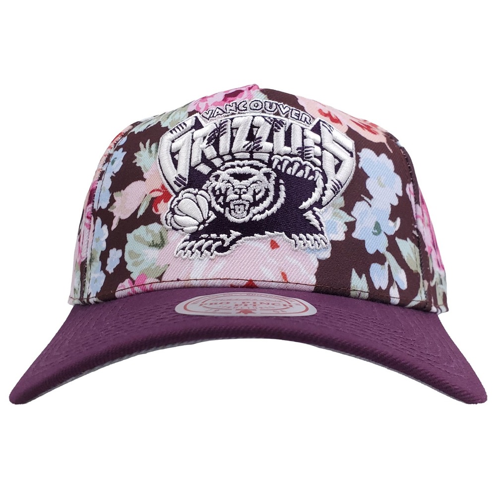 Vancouver Grizzlies Mitchell & Ness Pro Fit Snapback Hat‎ Cap 3D Logo Floral NWT
